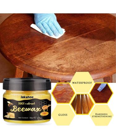 Wood Polish Beeswax - 80g Natural Seasoning Beeswax Wood Polish & Conditioner | Wood Scratch Repair Wax Beeswax Furniture Polish Restorer for Furniture to Beautify & Protect Tosier - Buy Online on GoSupps.com