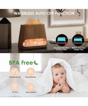 Buy Salking 2-in-1 Aroma Diffuser & Salt Range in Pakistan - Flame Effect Essential Oil Diffuser Cool Fog Humidifier with 3 Brightness Settings 150ml Dark Wood Design - Buy Online on GoSupps.com