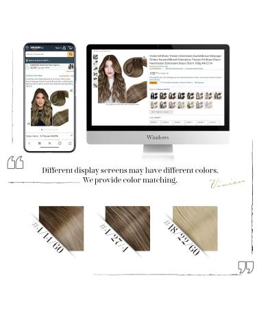 Vivien Real Hair Extensions - Dark Brown to Caramel Ombre - 100g 40cm Tresses #4/27/4 - International Shipping Available - Buy Online on GoSupps.com