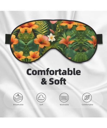 Hojas Tropicales Y Flores Print Double-Sided Eye Mask Soft and Light Blocking for Enhancing Sleep Quality - Buy Online on GoSupps.com