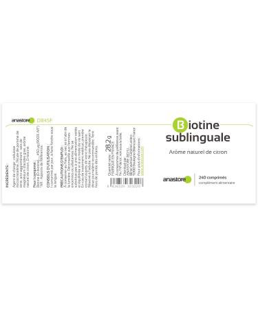 BIOTIN SUBLINGUAL * 450 g / 240 tablets for 240 days of use * Essential vitamin for healthy skin and hair * Suitable for vegans natural lemon aroma - Buy Online on GoSupps.com