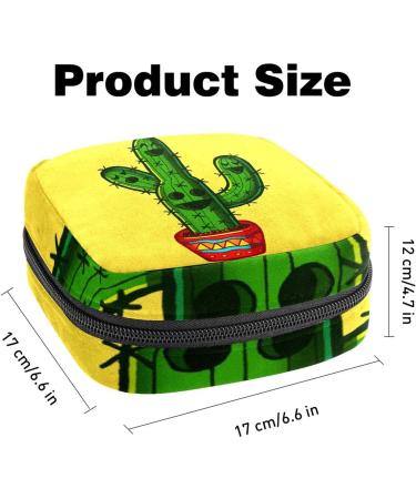 Menstrual Pad Bag with Zipper | Cactus Yellow Ladies Napkin Pouch & Tampons Collection Bag for Women & Girls - Shop Internationally - Buy Online on GoSupps.com