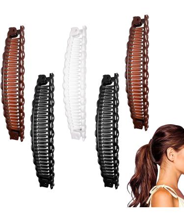 Stylish and Practical Hair Accessories Set - 5 PCS Long Hair Banana Clips Comb Fish Shape Grip Slide for Women