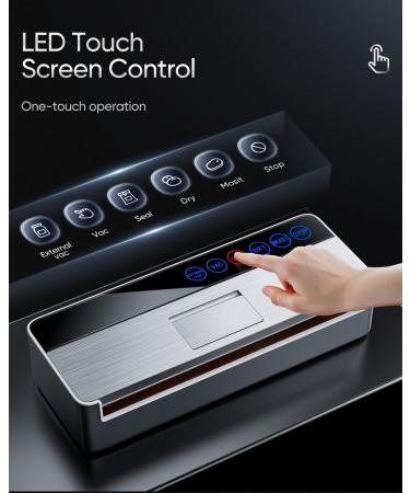 Full Automatic Food Sealer (95Kpa) | Vacuum Sealer Machine with Bags | Air Sealing System for Dry & Moist Food | Lab Tested | LED Indicator Lights | Silver - Buy Online on GoSupps.com