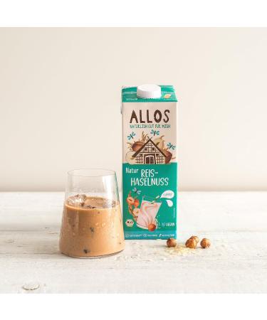 Buy Allos Organic Rice Hazelnut Drink - Vegan Lactose-Free Milk Alternative | 1 Liter (6 Pack) | Plant-Based Beverage - Buy Online on GoSupps.com