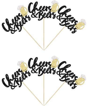 24 Pack Cheers and Beers Cupcake Toppers Glitter Beer Mug Cake Pick Decorations for Baby Shower Birthday Beers Festival Themed Party Supplies Type 1 - Buy Online on GoSupps.com