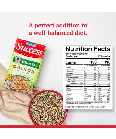 Success Quick Tri-Color Quinoa 12oz - Boil-In-Bag Convenience (Pack of 1) - Buy Online on GoSupps.com