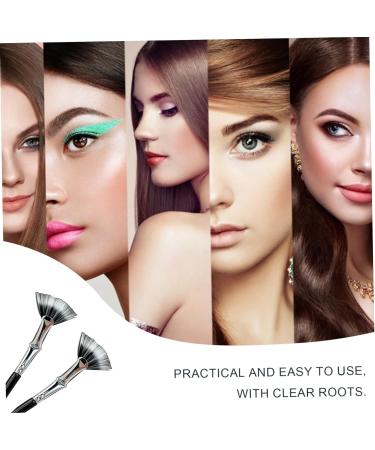 Eyelash Brush Angled Eyeliner Brush Double Layer Fiber Folding Angle Scalloped Lash Brush Portable Lash Fan Brush with Long Handle for Travel 2PCS - Buy Online on GoSupps.com