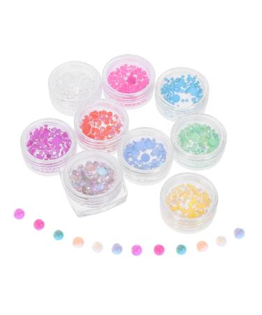 Beatifufu 9 Boxes Nail Decoration Jewelry Jewels for Nails Nail Gems Tiny Beads Glass Nail Charms Beads for Nails Nail Beads for Acrylic Nails Small Beads Mini Beads Macaron Glass Beads