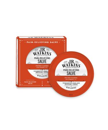 J.R. Watkins First Aid Salve, Petro Carbo, Medicated Balm for Pain Relief, Minor Cuts, Scrapes, Burns, Bites, and Skin Irritations, USA Made and Cruelty Free, 4.38oz Tin, Single 4.3 Ounce (Pack of 1)