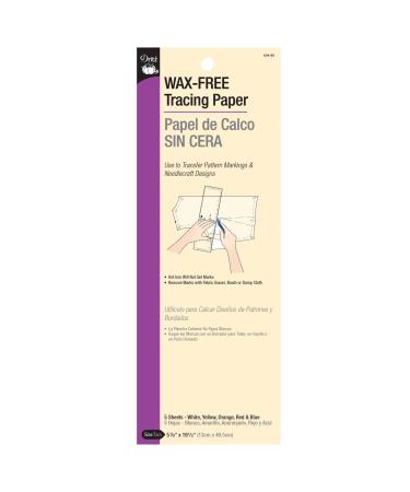 Dritz Wax-Free 5-1/8" x 19-1/2", 5 Sheets, Assorted Tracing Paper, 5-1/8 x 19-1/2-Inch, Colors May Vary - Buy Online on GoSupps.com