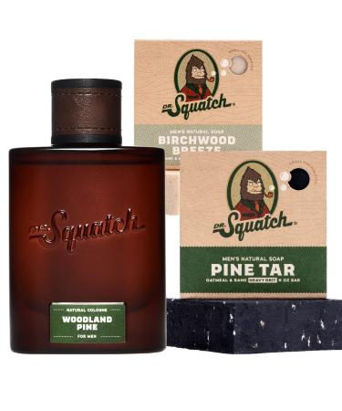 Dr. Squatch Men's Bar Soap - 5 Pack Pine Tar - All Natural Bar Soap for Men with Heavy Grit - 5 Bars of Soap and A Collectible Magnet