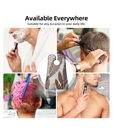 Line Feathers Print Beard Bib Apron - Non-Stick Hair Catcher for Men | Perfect Shaving Gift - One Size Black - Buy Online on GoSupps.com