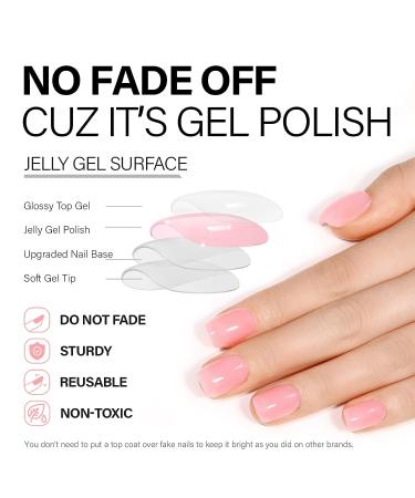 AILLSA Press on Nails Short - Soft Gel Square Fake Nails Kit | 15 Sizes, 30 Pcs, Lightweight & Comfortable | Reusable Glue On Nails | Mothers Day Gift - Cherry Pink - Buy Online on GoSupps.com