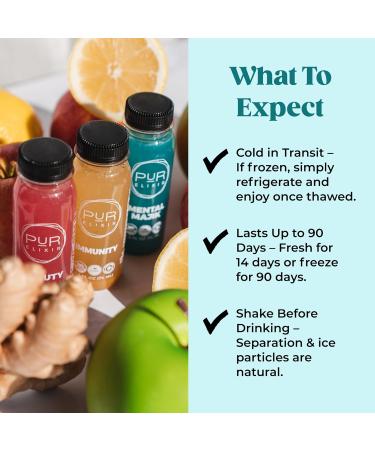 PUR Wellness Shots Mental Majik 12 Pack Lemon Agave Blue Spirulina & Ginger Shots for Focus Fresh Cold-Pressed Raw Juice Elixir Non-GMO Plant-Based Pressed at Source 2.5 fl oz - Buy Online on GoSupps.com