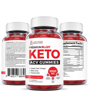 Justified Labs Premium Blast Keto ACV Gummies 1000MG with Pomegranate Juice, Beet Root, B12 - 60 Gummys - Buy Online on GoSupps.com