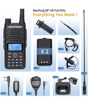 Baofeng BF-H6 10W High Power Dual Band Handheld Walkie Talkie Set with USB Programming Cable - Full Kit Included - Buy Online on GoSupps.com