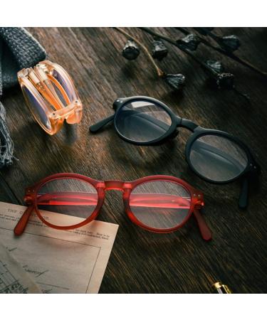 ZUKKY Retro Folding Reading Glasses - Blue Light Blocking | Portable Round Frame for Men & Women - AM27 - Buy Online on GoSupps.com