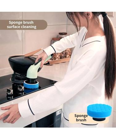 Cordless Shower Scrubbers - 3000mah Powerful Electric Scrubber | Power LCD Display Electric Cleaning Brush with 3 Replacement Head | Extendable Arm Electric Bathroom Scrubber for Bathroom Tub Multifunctional Cleaning Brush (With 3 Green Heads) - Buy Online on GoSupps.com