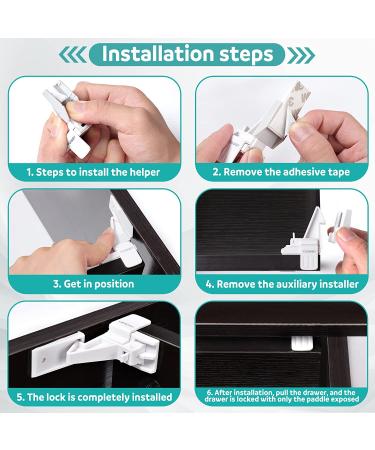 Baby Proofing Drawer Locks  12Pcs Child Safety Locks  Slider Unlock Drawers Locks-Adhesive Or Drilling Installation - Buy Online on GoSupps.com