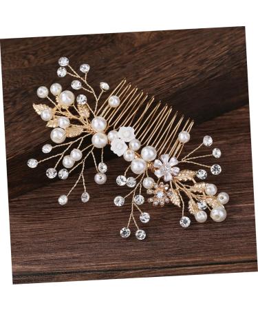 Didiseaon Tiara Pearl Hair Comb Crystal Headpiece Bridal Headwear Rhinestone Comb Flower Hair Jewelry Bride Flowers Hair Accessories - Buy Online on GoSupps.com