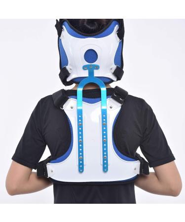 Adjustable Neck Breast Corrector & Lumbar Support Device | Blue Solid Braces for Rehabilitation - Buy Online on GoSupps.com