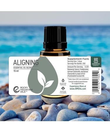 Rocky Mountain Oils Aligning Essential Oil Blend 15ml - 100% Pure & Natural Fractionated Coconut Oil Base - Perfect for Mind & Body Harmony - Buy Online on GoSupps.com
