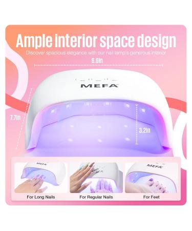 MEFA 72W UV Nail Lamp - Professional Gel Nail Dryer with 21 Lamp Beads for Fast Curing - LED UV Light for Home Salon - Buy Online on GoSupps.com