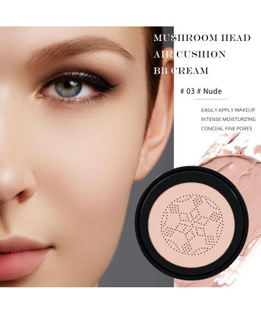 Ownest Mushroom Head Air Cushion BB Cream Concealer - Lasting Nude Makeup for Even Skin Tone & Moisturizing Brightening Pigment - CC Liquid Foundation Makeup Base - (#03Nude) - Buy Online on GoSupps.com