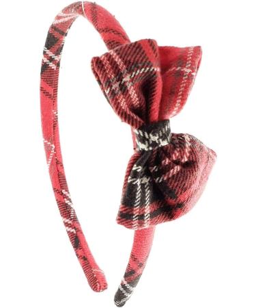 Mytoptrendz Thin Alice Band Headband Red Tartan Hairband With Small Little Cute Bow Girls Hair Accessories - Buy Online on GoSupps.com