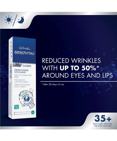 GEROVITAL H3 Classic Eyes and Lips Contour Cream with Hyaluronic Acid - Anti-Aging Skincare - Buy Online on GoSupps.com