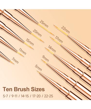 YONOY 5 Pcs Double-Ended Nail Art Brushes - Rose Gold Liner Brush Set for Fine Drawing and Details - Buy Online on GoSupps.com