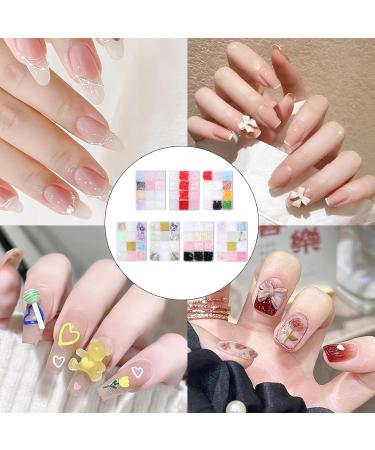 12 Grid 3D Bow Mixed Shape Bowknot Nail Art Pearl Resin Nail Art Decoration Acrylic Nails SZSP06 - Buy Online on GoSupps.com