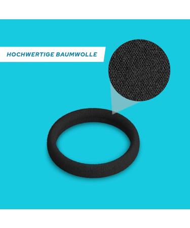 Levani 50s Hair Tie Set | High-Quality Cotton Rubber Bands for Men & Women | 50 Pieces Black 4 cm | Durable & Stylish Hair Accessories - Buy Online on GoSupps.com