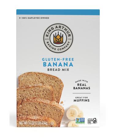 King Arthur, Gluten Free Banana Bread + Muffin Mix, Gluten-Free, Non-GMO Project Verified, Certified Kosher, 16 Ounces - Buy Online on GoSupps.com