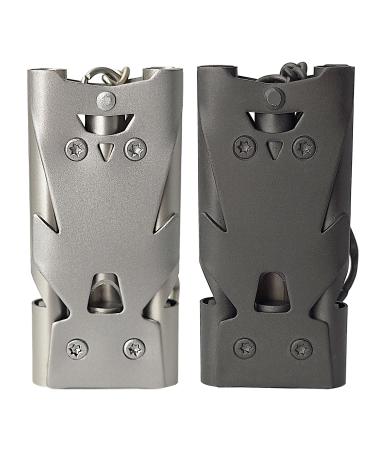 Wanyig 2 pieces of trill pipe according to emergency 150db signal pipe 304 stainless steel emergency whistle rescue pipe survival pipe referee triller whistle sports lessons with keychain black silver - Buy Online on GoSupps.com