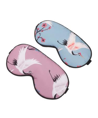 NOLITOY 2pcs Printed Sleep Mask Hot Cold Eye Patch Eyeshade Sleeping Mask Eye Patches Eye Shading Blindfolds Night Eye Blackout Eye Masks for Naps Travel Silk Adjustable Goggles