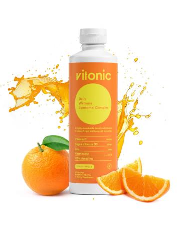 VITONIC Liposomal Vitamin C 1000mg Liquid Family Immunity Support | Up to 5 Higher Absorption | Multivitamin with D3, B12, Zinc | Collagen & Recovery Support | Vegan, Sugar-Free | 30 Servings