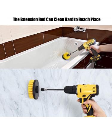 Drill Brush Attachment Set IONDA Power Scrubber Drill Brush Kit with Long Reach Attachment Scrubbing Pads Cleaning Kit for Tile Sealants Bathtub Sinks Floor Wheel Carpet 5 Pieces - Buy Online on GoSupps.com