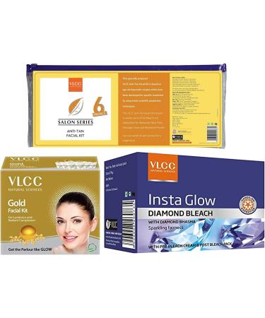 Women Facial Kit - Anti-Tan & Gold Facial Kit + Diamond Bleach (Pack of 2) for Radiant Skin | International Shipping - Buy Online on GoSupps.com