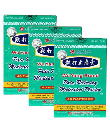 WU YANG BRAND Pain Relieving Medicated Plasters (40 Patches per Box) (3 Boxes)