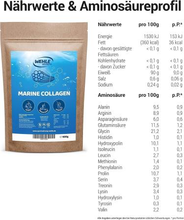 Marine Collagen Powder 500g - Bioactive Hydrolysate Peptides | Collapure Wehle Sports Fish Collagen - Neutral Taste - Buy Online on GoSupps.com