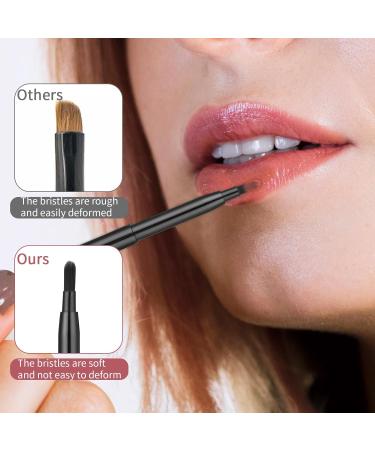 Retractable Lip Brushes 4 Pack Portable Lip Liner Brush Professional Lpstick Brush Retractable Lip Balm Applicator Flat Lipstick Makeup Brush with Cap Makeup Tools for Women - Buy Online on GoSupps.com