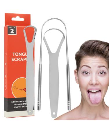 Tongue cleaner tongue scraper made of metal |Portable tongue cleaning brush made of stainless steel mouth scraper tongue scraper to reduce bad breath and tongue cleaning LNHGH