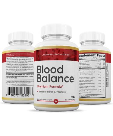 Justified Laboratories (2 Pack Blood Balance Advanced Formula 620MG Supplement Pills 120 Capsules - Buy Online on GoSupps.com