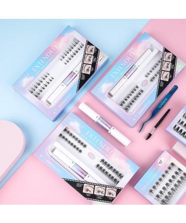 LANKIZ DIY Lash Extension Kit - 32pcs Faux Mink Cluster Lashes Starter Kit with Super Hold Bond and Seal Glue - Individual Featherlight DIY Lash Extensions at Home - 12+14mm Mix C Curl - Buy Online on GoSupps.com