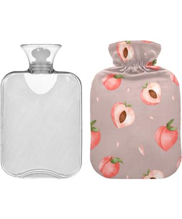 Naanle Cute Peach Heat Bottle with Cover - 1L Hot Water Bottle for Bed Hands & Feet - Heat & Cold Therapy - International Shipping - Buy Online on GoSupps.com