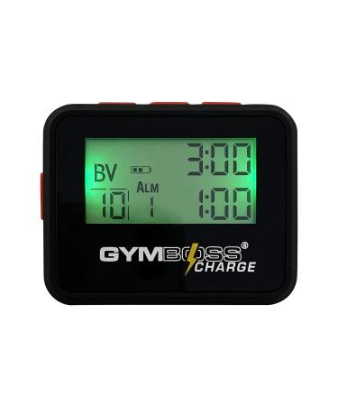 Gymboss Charge Interval Timer and Stopwatch (Black/Red) Black / Red