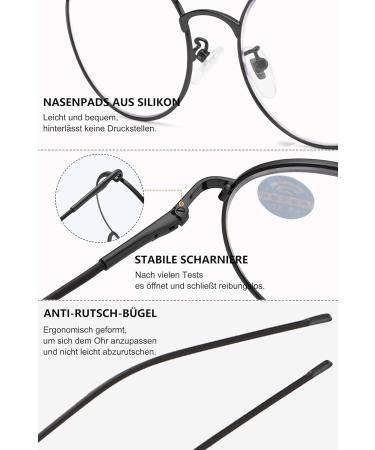 Buy Lanomi Blue Light Filter Reading Glasses - UV400 Protection Thin Metal Oval Frame 2.5 Diopters - Stylish & Comfortable for Men & Women - Buy Online on GoSupps.com