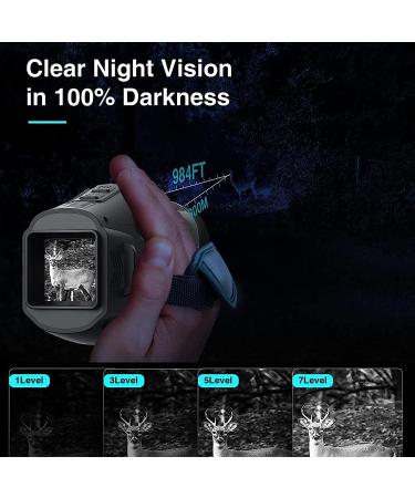 Monocular Night Vision Goggles  1080P Full HD Photo & Video Portable Night Vision  5X Digital Zoom Travel Infrared Monoculars for Day & Night Hunting Camping Travel black - Buy Online on GoSupps.com